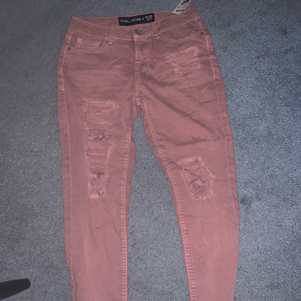 Pink Ripped Skinny Jeans